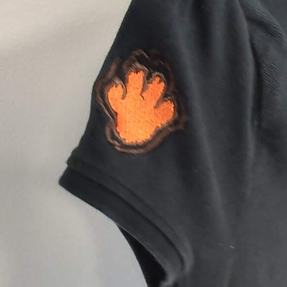 Women's PUMA Golf Polo - Black with Embroidered Orange Paw - Size Small - EUC - Picture 3 of 4